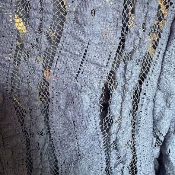 Free People Shayla Lace Mini Dress Denim Blue *Small seam Rip Size Medium - Picture 12 of 12
